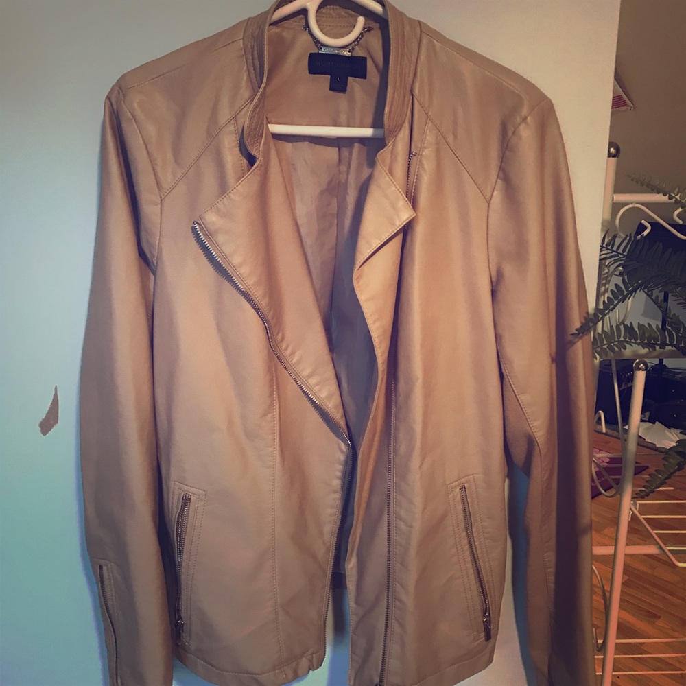 Tan faux leather jacket